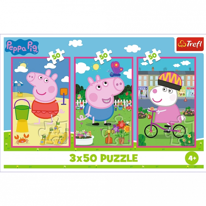 Puzzel 3x50 Peppa Pig - De kracht van vriendschap