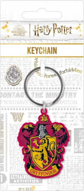 Harry Potter metalen sleutelhanger Griffoendor met gekleurd wapen