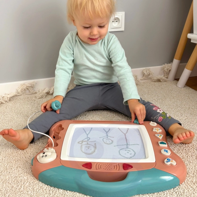 Interactive Magnetic Drawing Tablet for Kids with Light and Sound
