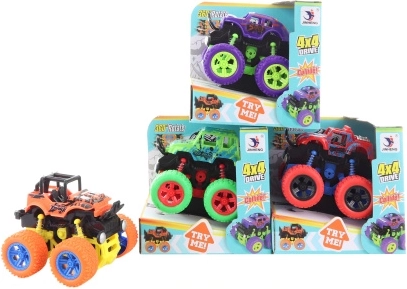 Terreinwagen met vliegwiel en grote rubberen wielen