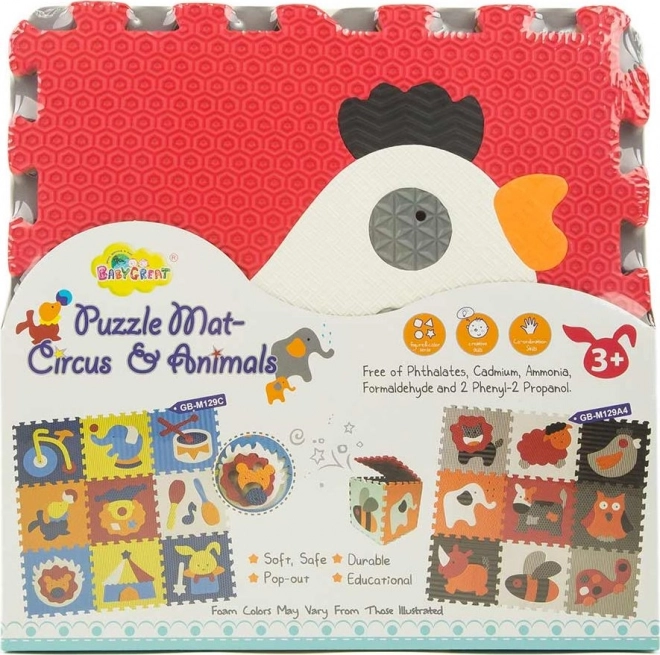 BABY GREAT Schuimpuzzel Dieren grijs-rood SX (30x30)