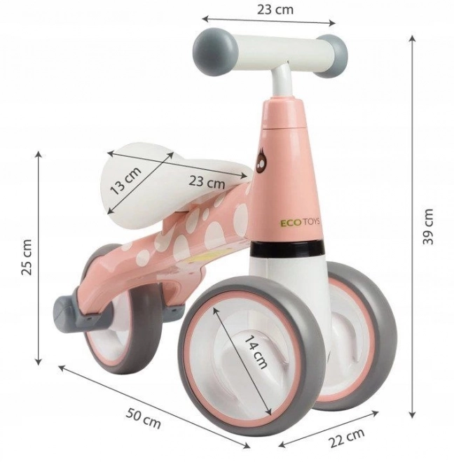 ECOTOYS Loopfiets Flamingo Roze