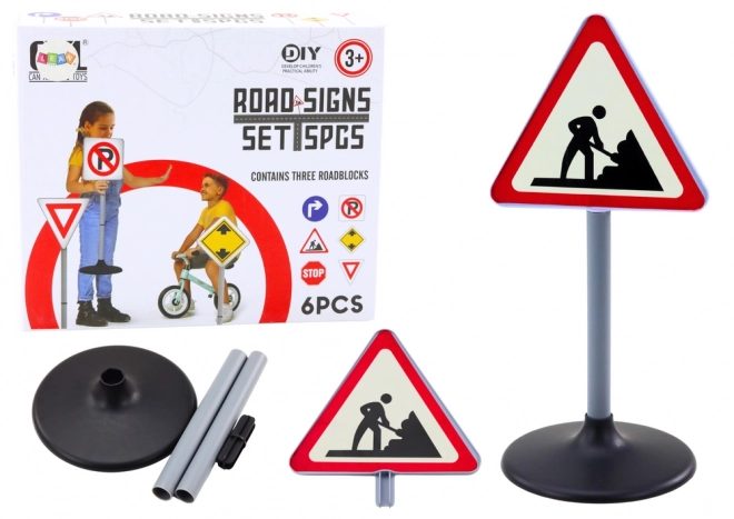Large Educational Road Work Warning Sign
