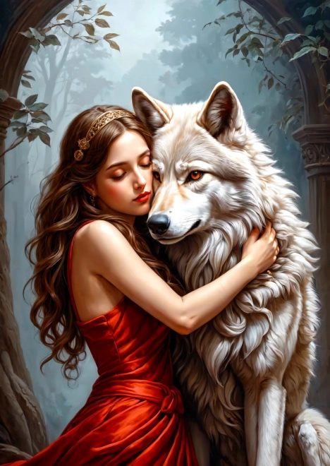 Lady and Wolf Puzzle 1000 Pieces