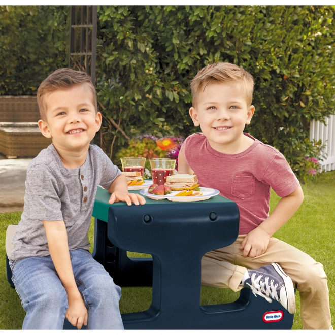 Table de pique-nique bleu-vert Little Tikes pour enfants pour le jardin