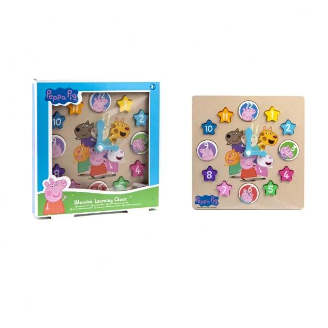 Wooden Learning Clock Peppa Pig