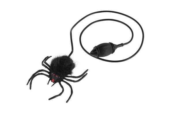 Springende spin pluche/plastiek 7cm in zak 14x19x3cm