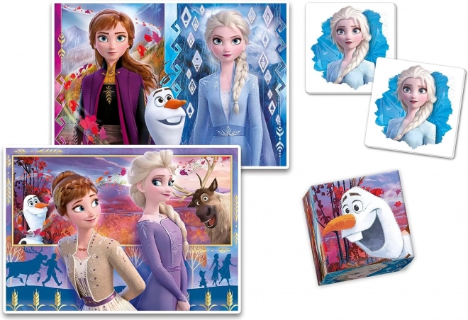 CLEMENTONI Spelset Frozen 4-in-1