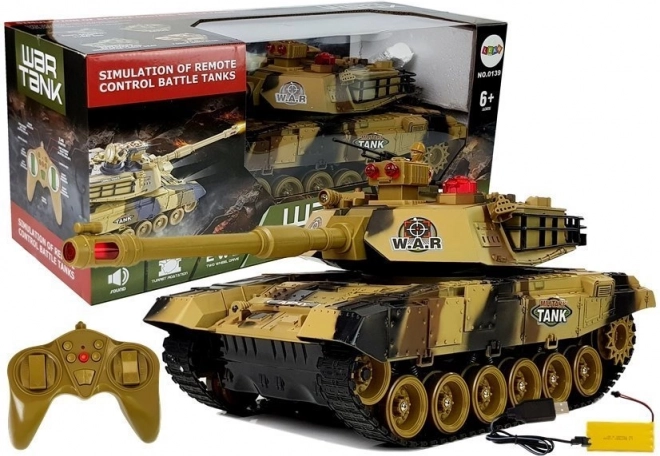 Grote RC-tank 2,4 GHz met lichten en geluiden, geel