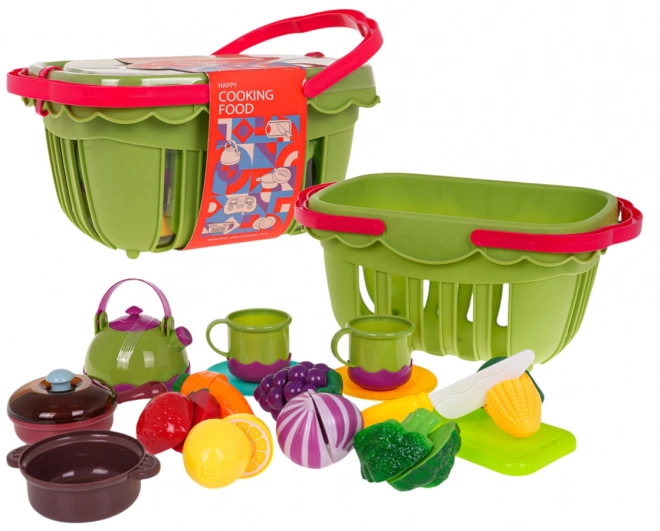 Picknickkorb mit Obst und Gemüse für Kinder