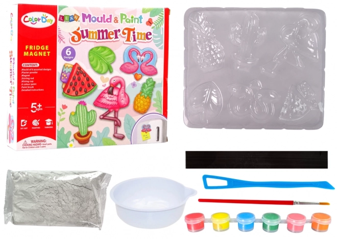 Children's DIY Set for Flamingo Watermelon Plaster Magnets