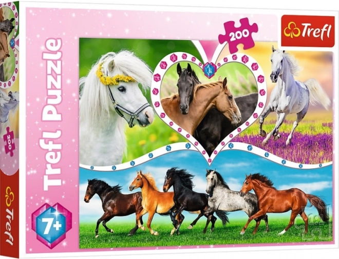 Puzzel 200 stukjes prachtige paarden TREFL