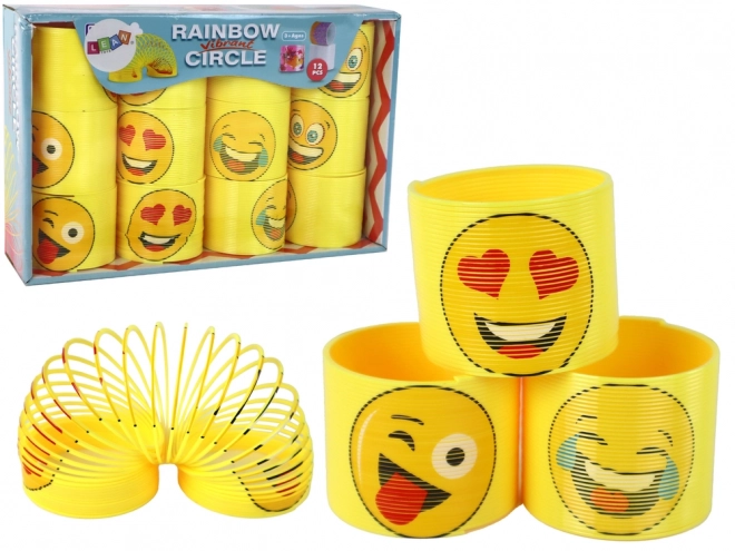 Iconische gele veer met emoji's ontspanning 6 cm