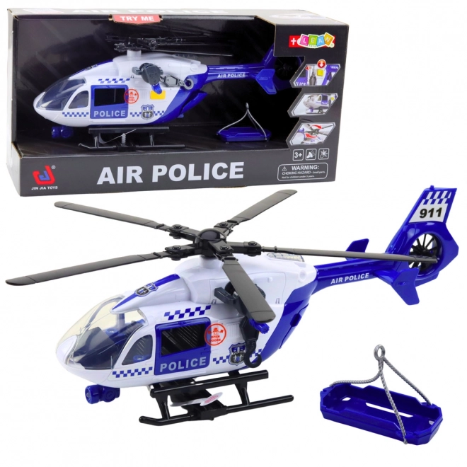 Politiehelikopter met lichten en geluiden