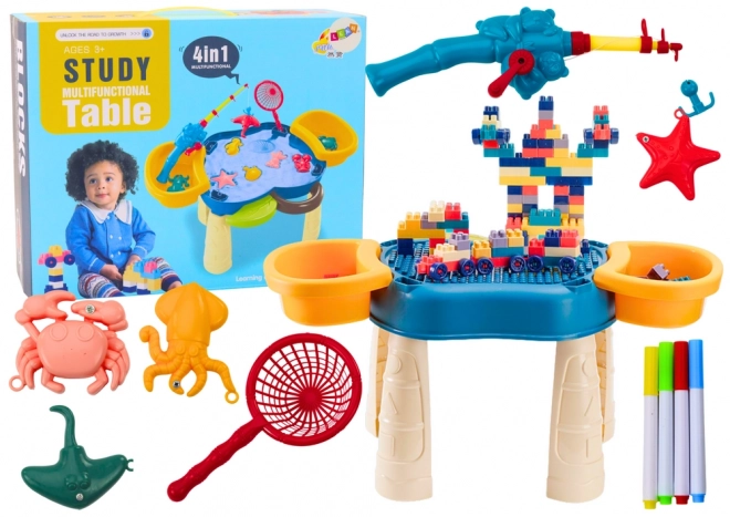 Multifunctionele tafel 4-in-1 blauw