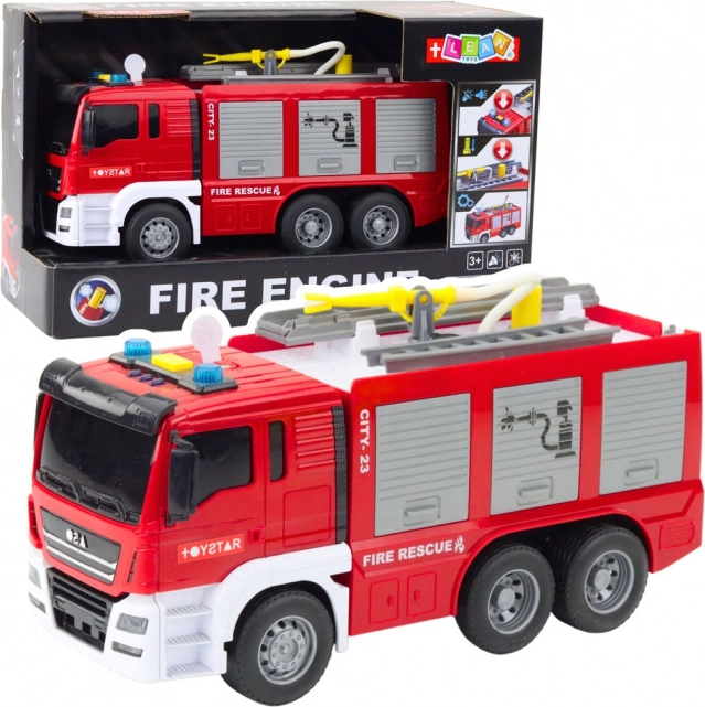 Brandweerauto met aandrijving, waterfunctie, licht en geluid
