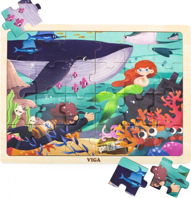 Houten puzzel VIGA – Geheimen van de zee, 24 stukjes