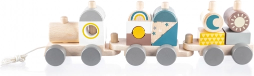 Petit train en bois coloré à tirer pour enfants