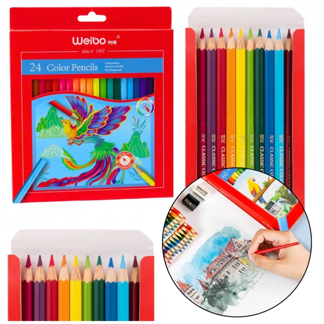 Set van kleurpotloden met intense kleuren
