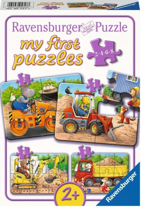 Mijn eerste puzzel Dieren op de bouwplaats 4in1