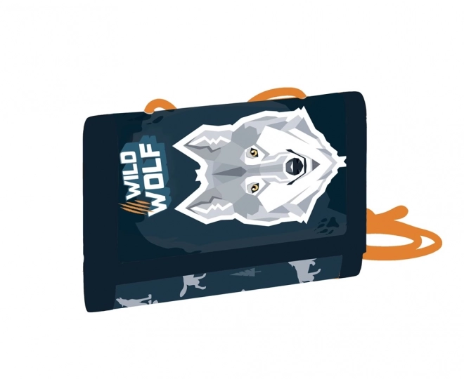 Kinderen textielportemonnee wolf