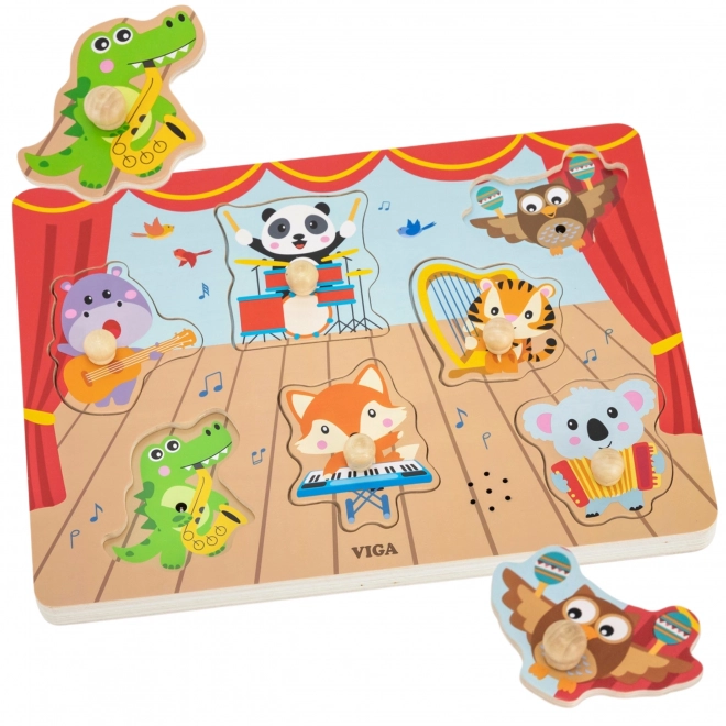 VIGA puzzel spelende dieren