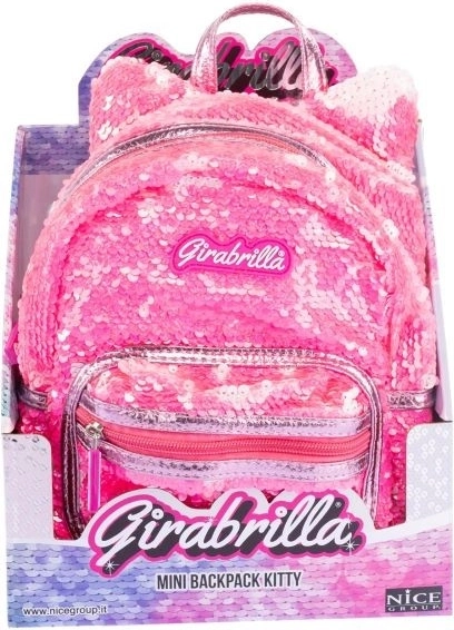 Kinder rugzak GIRABRILLA roze kat met pailletten