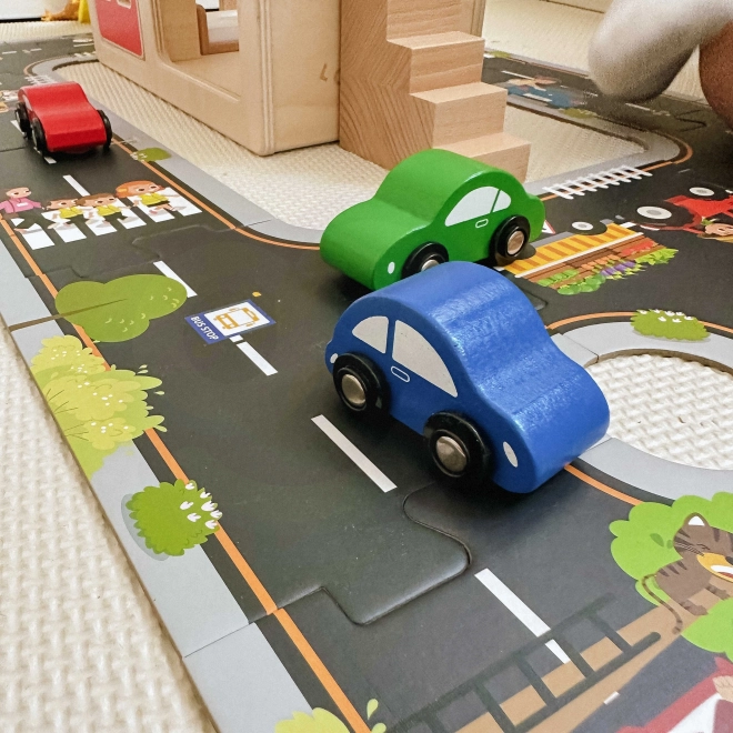 Woopie Green puzzle urbain pour enfants - Circuit automobile