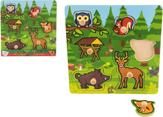 Puzzle encastrable en bois Mes premiers animaux de la forêt
