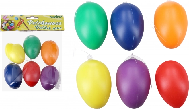 Decorative Colored Plastic Hanging Eggs 6 cm