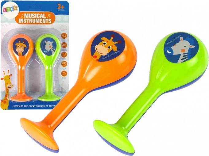 Lot de deux hochets animaux pour enfants