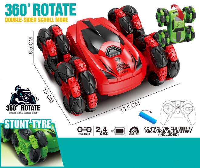 Woopie Fun RC Car with 360° Acrobatics and 2.4 GHz Remote Control
