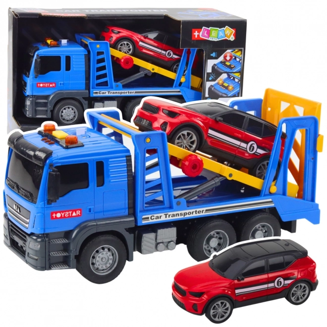 Dépanneuse porte-voiture avec voiture de tourisme, lumières et sons TOYSTAR