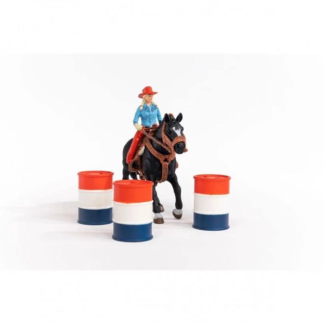 Set Farm World Koe Meisje en Race Rond het Vat