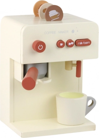 Holz-Kinder-Kaffeemaschine mit Tasse und Kapseln