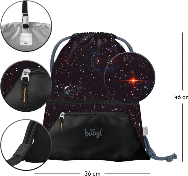 Schoolset BAAGL: Zippy Plus Pixel Space - boekentas, pennenzak, zak