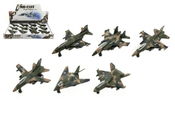 Vliegtuig/jachtvliegtuig militair metaal/plastic 9cm