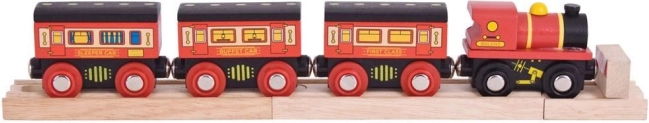 BIGJIGS RAIL langeafstandshouten nachttrein met rails
