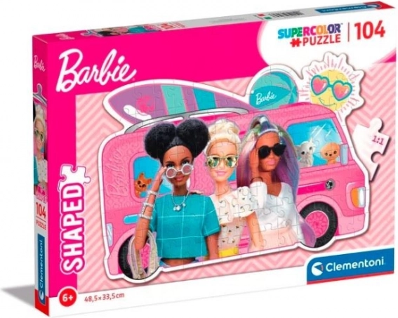 puzzle 104 pièces shaped barbie