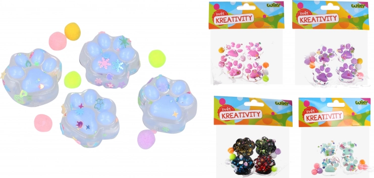Pattes en silicone décoration 3 × 3 × 2 cm, lot de 4 pcs