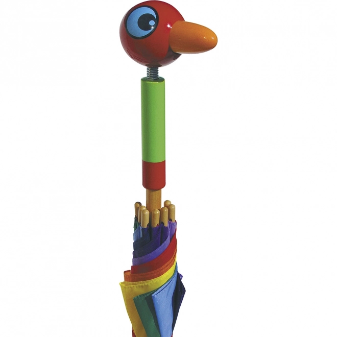 Kinderregenschirm mit Vogelgriff