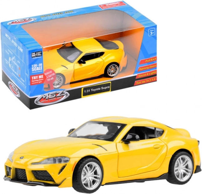 die-cast car model TOYOTA GR Supra 1:31 with lights and sounds