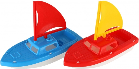 kunststof zeilboot voor in het water voor kinderen 12 × 21 cm, 2 kleuren
