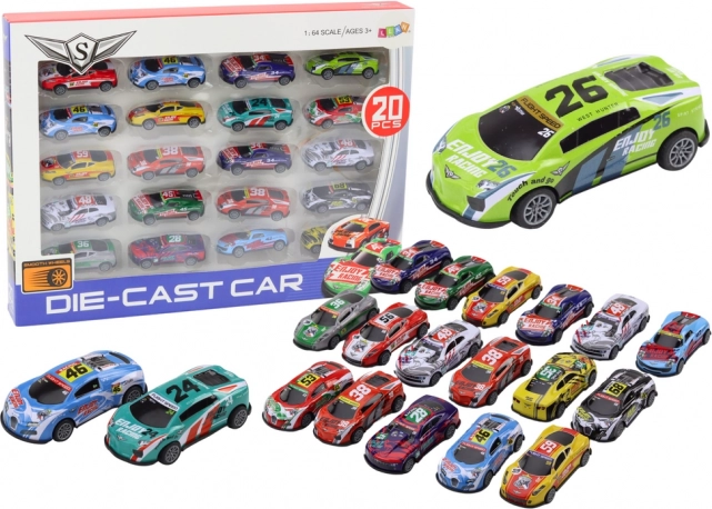 Set of Racing Sports Cars 1:64 - 20 pcs