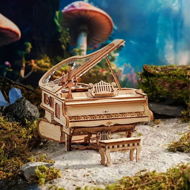 RoboTime 3D Houten mechanische puzzel Magische piano (elektrische aandrijving)