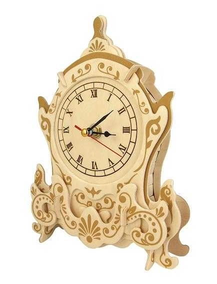 Woodcraft Holz 3D-Puzzle Uhr Wichtel