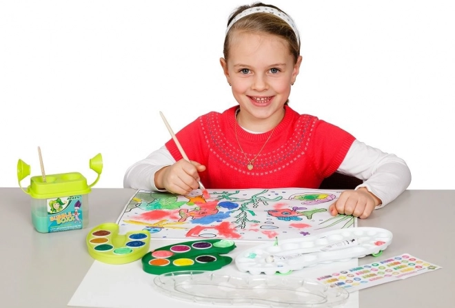 Waterverf met palet en penselen voor kinderen