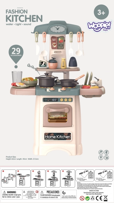 Modern Home Kitchen with Water Circulation and Cooking Features