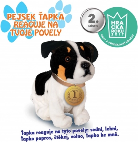 Interactive Doggie Tapka 23 cm Black and White