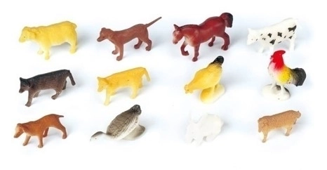 Set of 12 Small Farm Animals 5 cm
